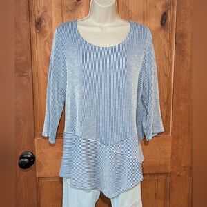 Star Vixen Navy Striped Women's Blouse